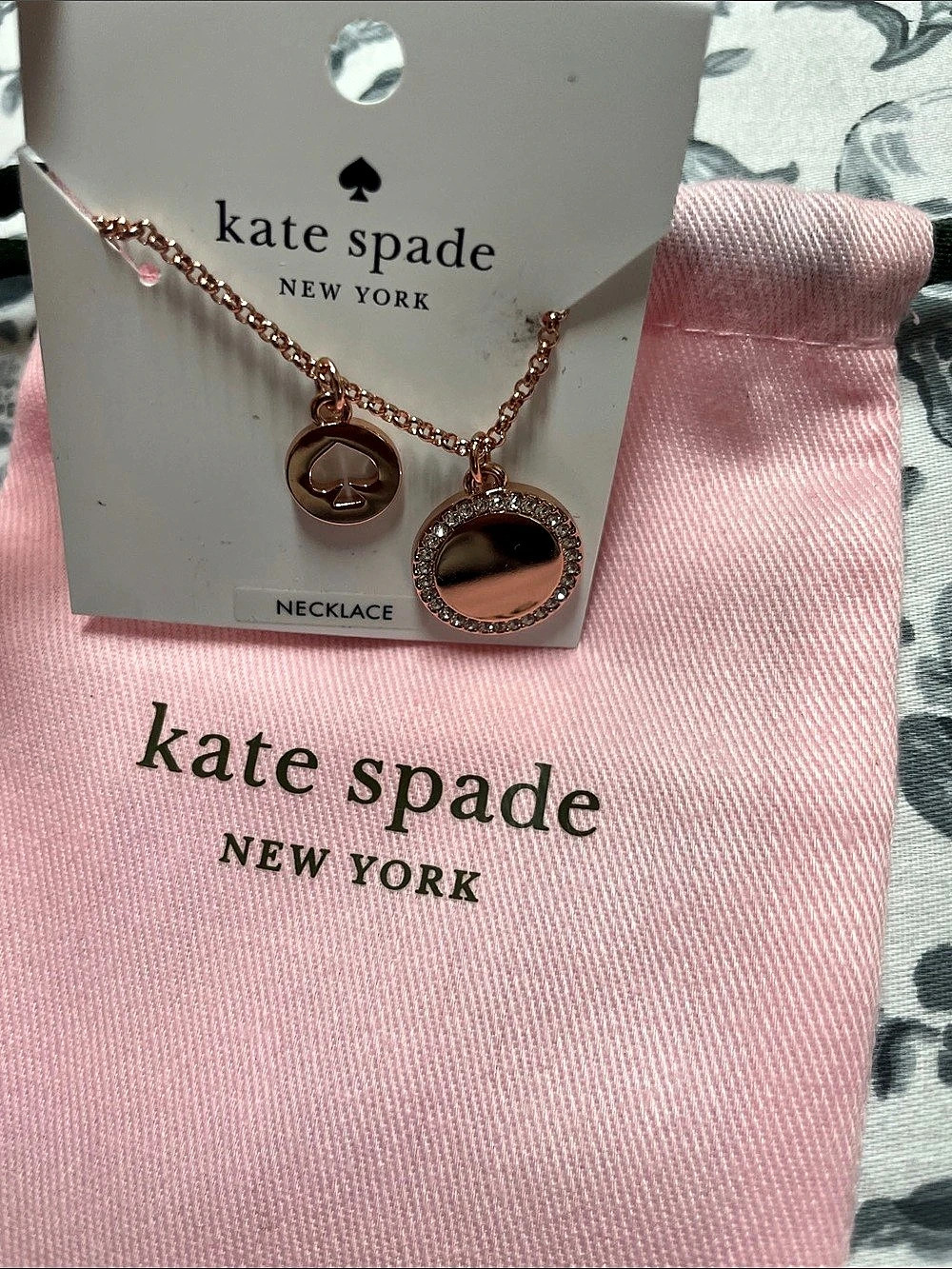 kate spade new york Spot The Spade Pave Charm Pendant Necklace